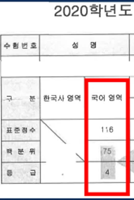 4·5등급 성적표