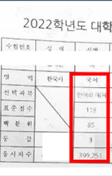 4·5등급 성적표