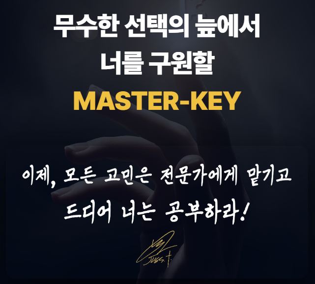 무수한 선택의 늪에서 너를 구원할 MASTER-KEY — 이제, 모든 고민은 전문가에게 맡기고 드디어 너는 공부하라
